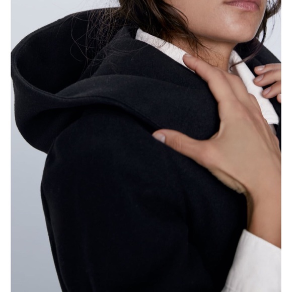 LAST 1! ZARA BELTED HOODED COAT - Picture 12 of 16